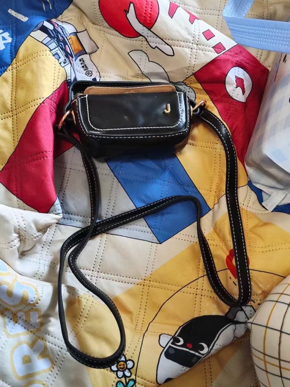 Jacquemus Black Mini Camera Flap Bag White Contrast Stitching Crossbody